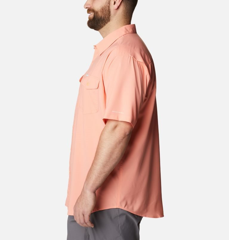 Men's Columbia Utilizer II Solid Short Sleeve Shirts Coral | Plus Size CA-TL485